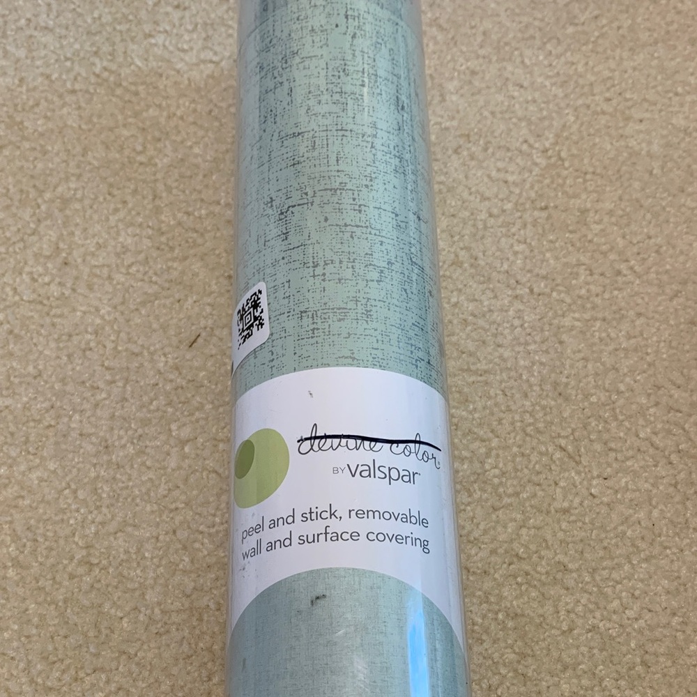 Devine Color by Valspar Pell and Stick Wallpaper - Mint green & silver